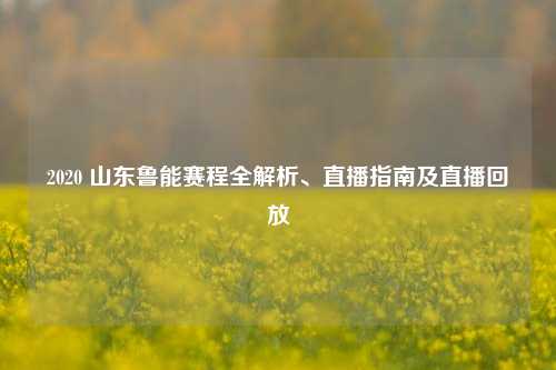 2020 山东鲁能赛程全解析、直播指南及直播回放