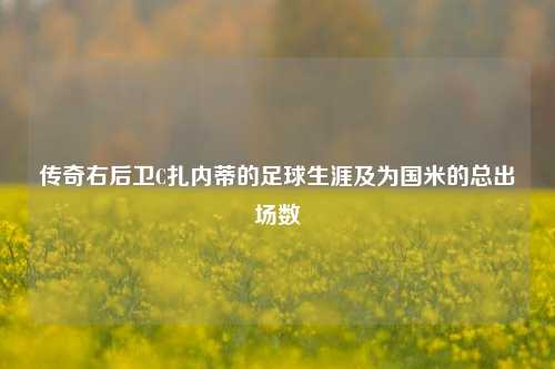 传奇右后卫C扎内蒂的足球生涯及为国米的总出场数