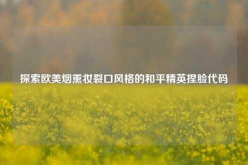 探索欧美烟熏妆裂口风格的和平精英捏脸代码