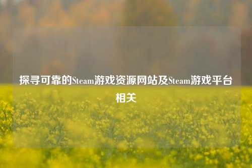 探寻可靠的Steam游戏资源网站及Steam游戏平台相关