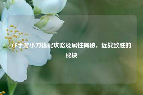 CF手游小刀搭配攻略及属性揭秘，近战致胜的秘诀