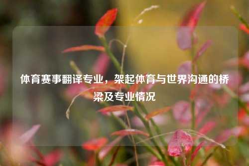 体育赛事翻译专业，架起体育与世界沟通的桥梁及专业情况